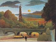 Henri Rousseau Seine and Eiffel-tower in the sunset Spain oil painting artist